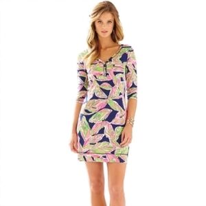 Lilly Pulitzer Palmetto Dress Navy in the Vias Sz XXS 100% pima Cotton